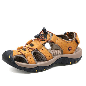 Top Quality Outdoor Sandal Men Summer Comfortable Soft Genuine Leather Sandals Man Sport Slippers Zapatos De Hombre7239