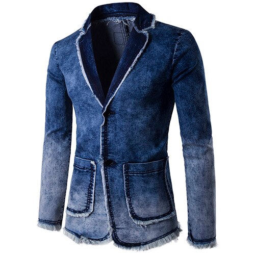 Casual Denim Jacket Suit Men2019 New Spring Fashion blazer slim fit masculino Trend Jeans suit Jean Jacket Men Asia plus size