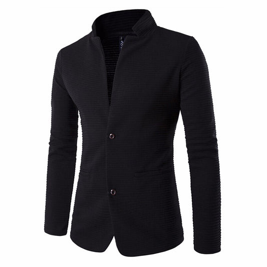 Fashion Men's suit brand blazer slim fit masculino 2019 new fashion terno masculino personality without collar stitching
