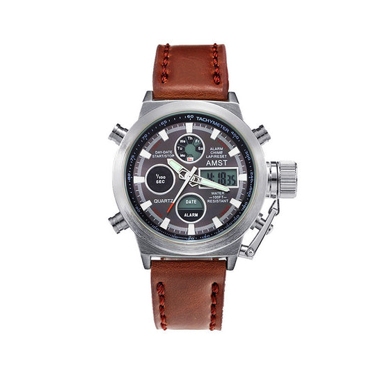 AMST Luminous Waterproof Multi-function Watch Handlace Men Hand Wearing Chain Watch