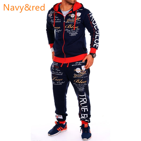ZOGAA Men Sporting Suit Track Sets Hoodies+Pant Sweatsuit 2 Piece Clothing Set Sport Wear Hoodies Men Tracksuit Set Male