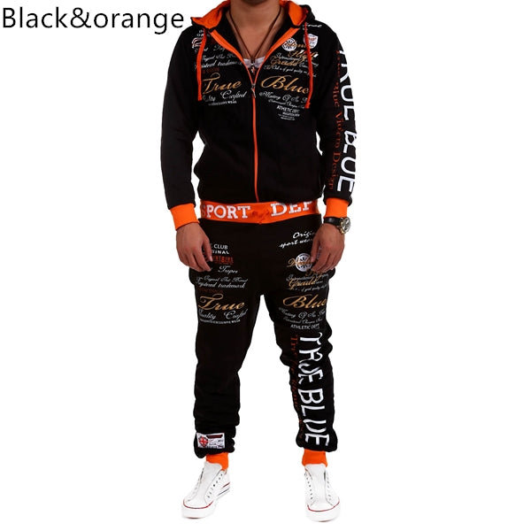 ZOGAA Men Sporting Suit Track Sets Hoodies+Pant Sweatsuit 2 Piece Clothing Set Sport Wear Hoodies Men Tracksuit Set Male