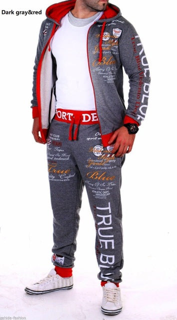 ZOGAA Men Sporting Suit Track Sets Hoodies+Pant Sweatsuit 2 Piece Clothing Set Sport Wear Hoodies Men Tracksuit Set Male