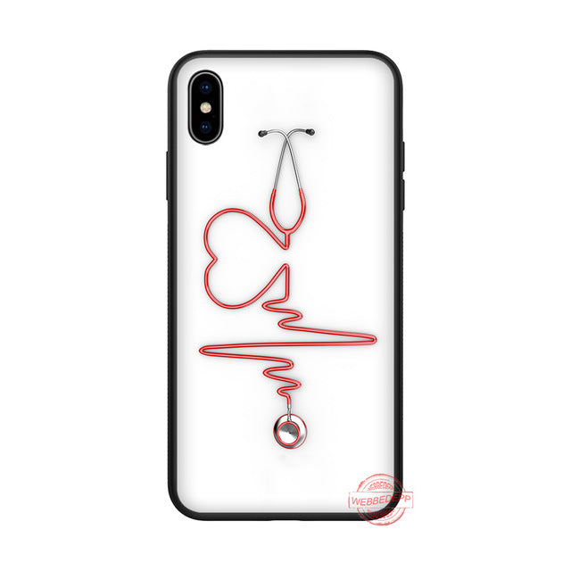 WEBBEDEPP Doctor Medical Devices Stethoscope Soft Silicone Case for iPhone 8 7 6S 6 Plus 11 Pro XS Max XR X 5 5S SE Back Shell