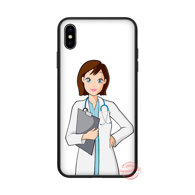 WEBBEDEPP Doctor Medical Devices Stethoscope Soft Silicone Case for iPhone 8 7 6S 6 Plus 11 Pro XS Max XR X 5 5S SE Back Shell