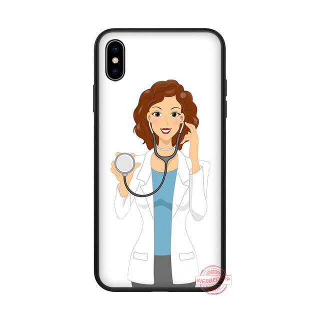 WEBBEDEPP Doctor Medical Devices Stethoscope Soft Silicone Case for iPhone 8 7 6S 6 Plus 11 Pro XS Max XR X 5 5S SE Back Shell