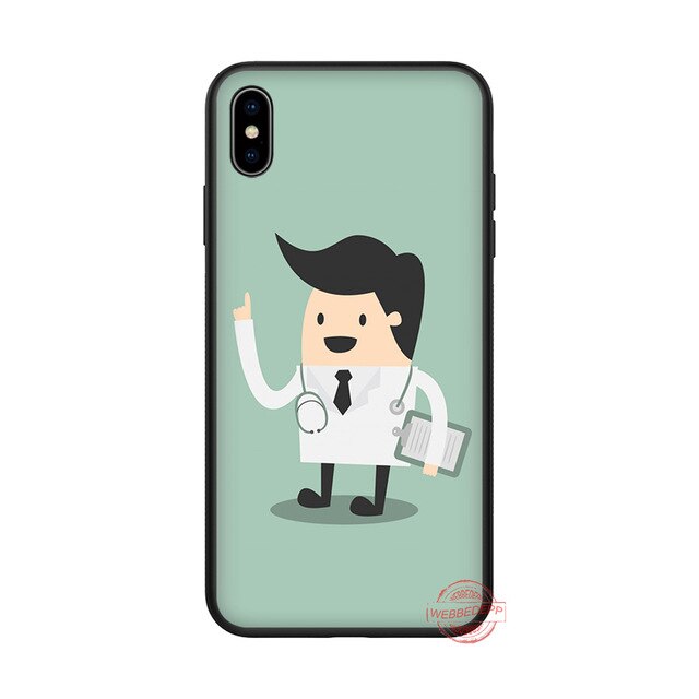 WEBBEDEPP Doctor Medical Devices Stethoscope Soft Silicone Case for iPhone 8 7 6S 6 Plus 11 Pro XS Max XR X 5 5S SE Back Shell