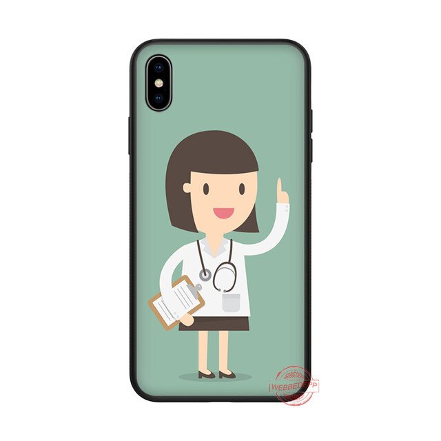 WEBBEDEPP Doctor Medical Devices Stethoscope Soft Silicone Case for iPhone 8 7 6S 6 Plus 11 Pro XS Max XR X 5 5S SE Back Shell