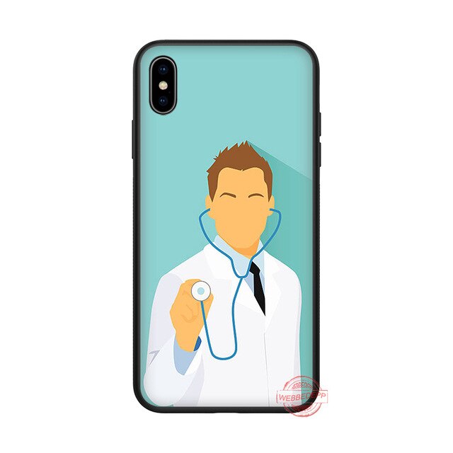 WEBBEDEPP Doctor Medical Devices Stethoscope Soft Silicone Case for iPhone 8 7 6S 6 Plus 11 Pro XS Max XR X 5 5S SE Back Shell