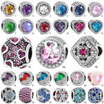 Color Crystal Original Sliver Bead Pendant Bracelet bangle Necklace DIY Women Jewelry Free Shipping