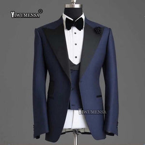 Olive Green Mens Suits For Groom Tuxedos Notched Lapel Slim Fit Blazer 3 Pieces (Jacket Pants Vest) Wedding Suit