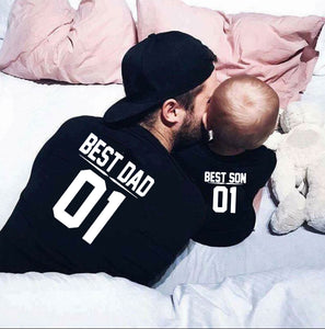 1pcsBest Dad Best Son 01 Dad and Me Tshirts Father and Son  Family  Outfits Fathers Day Gift Baby Boy Summer Look