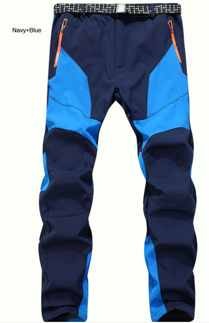 Men Winter Fish Warm Softshell Fleece Pants Ski Outdoor Sport Hike Trousers Camp Climb Trek Ski Mountain Male Waterproof Wear