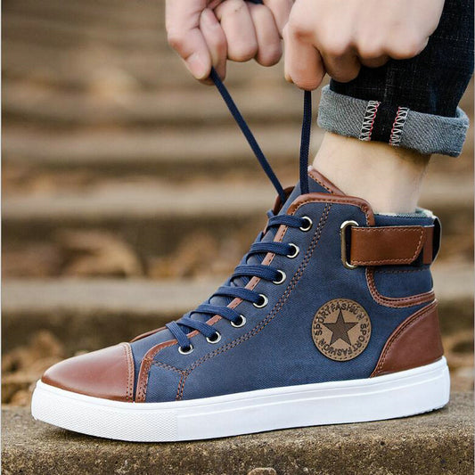 High Tops  brand antumn Boys / Male Walking Sport Outdoor Canvas shoes  mens sneakers Skateboarding Athletic  flats HD-84