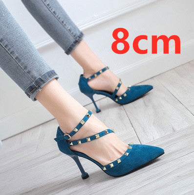 Mujer Tacones Altos Women Cool Street European Style Black High Heel Shoes Lady Casual Pointed Toe Black Party High Heels E3117
