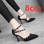 Mujer Tacones Altos Women Cool Street European Style Black High Heel Shoes Lady Casual Pointed Toe Black Party High Heels E3117