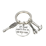 Father Papa Hand Tools Pendant Keyring Keychain "If Dad Can't Fix It No One Can" letter Sculpture Best father's day gift