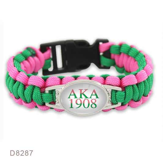 AKA 1908 Puerto Rico Flag Baseball Starfish Beach Railway Crossing I Love You to the Moon and Back Survival Paracord Bracelets
