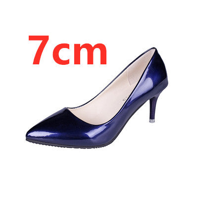 Mujer Tacones Altos Women Classic Office Heels Lady Fashion Sweet Purple Pu Leather High Heel Pumps Female Casual Shoes E5495