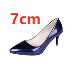 Mujer Tacones Altos Women Classic Office Heels Lady Fashion Sweet Purple Pu Leather High Heel Pumps Female Casual Shoes E5495