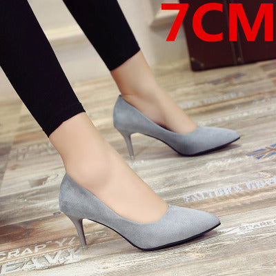 Mujer Tacones Altos Women Classic Office Heels Lady Fashion Sweet Purple Pu Leather High Heel Pumps Female Casual Shoes E5495