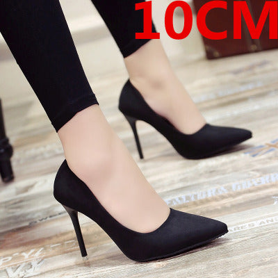 Mujer Tacones Altos Women Classic Office Heels Lady Fashion Sweet Purple Pu Leather High Heel Pumps Female Casual Shoes E5495