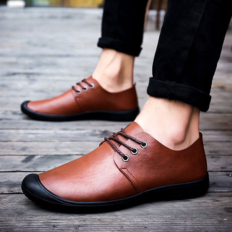 Casual Men Leather Dress Shoes Mens Brown Black Loafers Comfortable Leather Moccasins Driving Shoes Elevator Shoes For Men