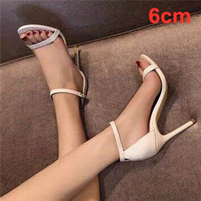 Cresfimix Femmes Hauts Talons Ladies Classic Black Patent Leather High Heel Stiletto Women Casual Summer Open Toe Shoes C5737