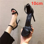 Cresfimix Femmes Hauts Talons Ladies Classic Black Patent Leather High Heel Stiletto Women Casual Summer Open Toe Shoes C5737