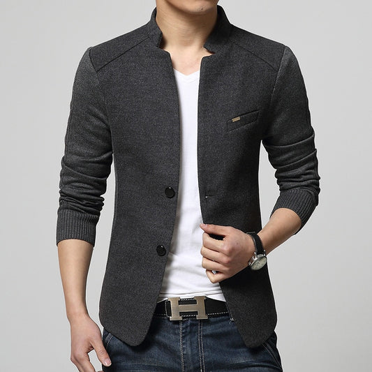 2020 New Mens Blazer Patchwork Suits For Men Top Quality Red Blazers Slim Fit Woolen Outwear Coat Costume Homme Blazer Men