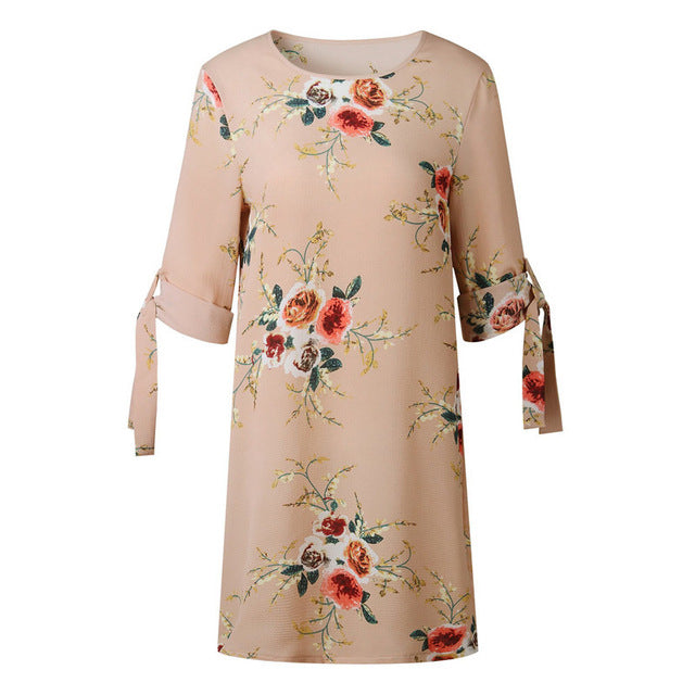 Gentillove Summer Dress Women Boho Style Floral Print Chiffon Dress Tunic Beach Sundress Maxi Party Dress Plus Size 5XL Vestidos