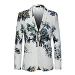 PYJTRL Men Quality Fashion Floral Pattern Slim Fit Casual Suit Jacket Stage Signers Slim Fit Suit Costume Dress Blazers