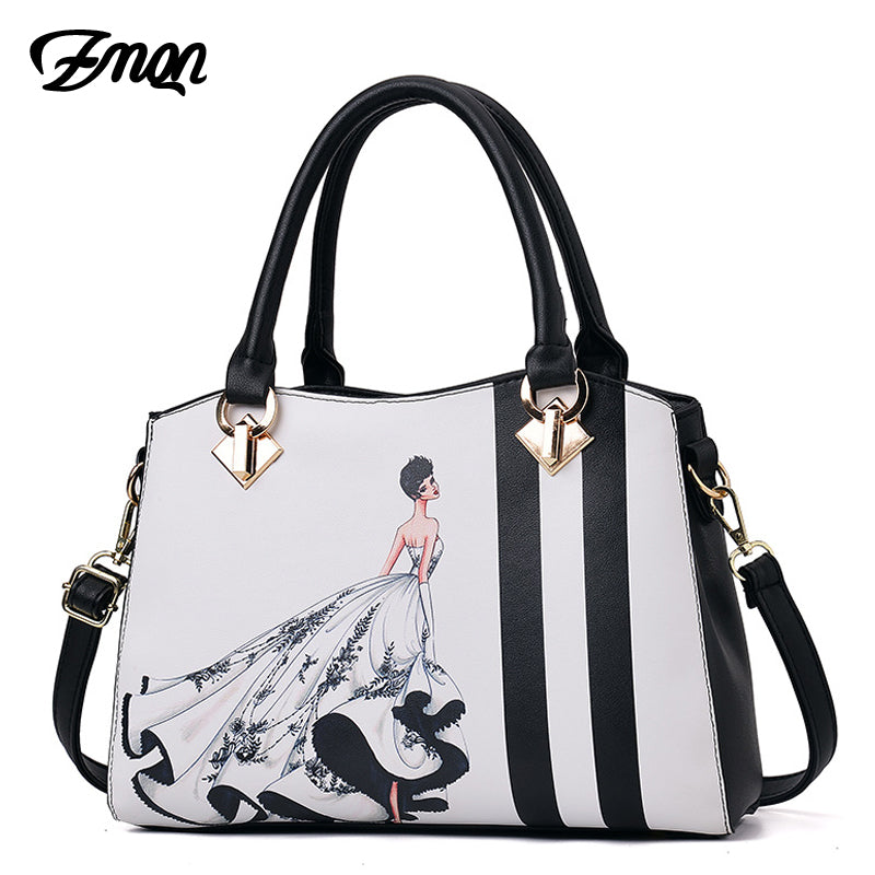 ZMQN Women Handbag Famous Brand Luxury Bags For Women 2020 Designer Handbag Ladies Hand Bags Leather Crossbody Bag Printing A713