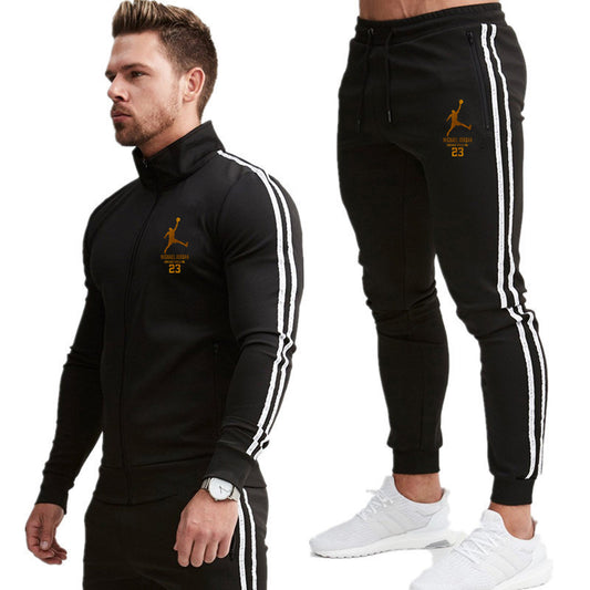 2 Piece Men Hoodies Gyms Sport wear Tracksuit Fitness  Suit Jogger Men Set