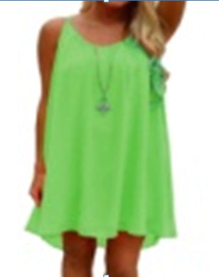 Women beach dress fluorescence female summer dress chiffon voile women dress summer style women clothing plus size lyq01