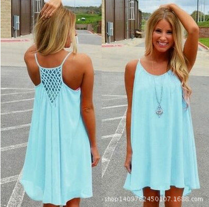 Women beach dress fluorescence female summer dress chiffon voile women dress summer style women clothing plus size lyq01