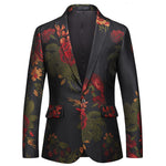 PYJTRL Men Blazer Fashion Jacquard Floral Slim Fit Casual Suit Jacket Veste Homme Costume Gentlemen Luxurious Dress Blazers