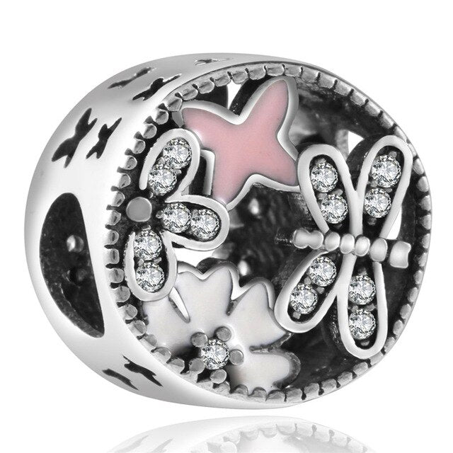 wholesale Diy 925 sterling silver original spacer beads for jewelry making Fit pandora charm bracelet w499-278