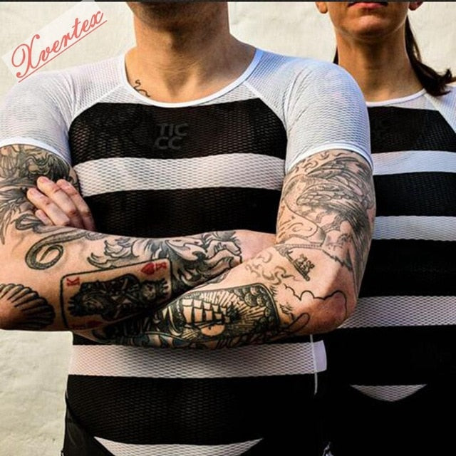 Cycling base layer 2020 Mesh Breathable Bicycle Short Sleeve clothing riding tops wear Outdoor Sport fishing cycling underwear