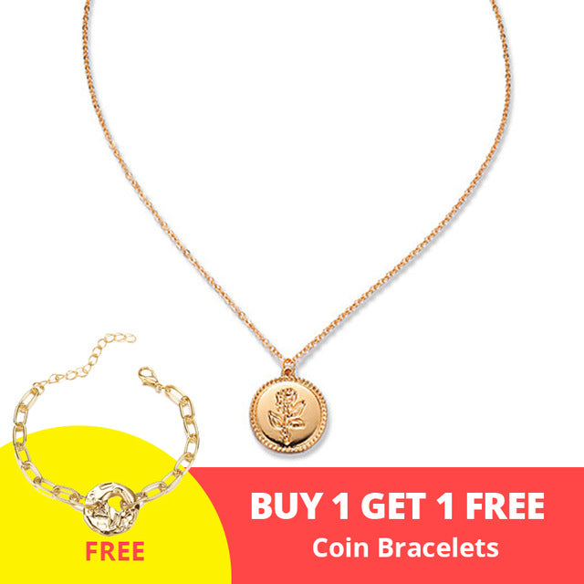 Vintage Gold Portrait Coin Pearl Pendant Necklaces For Women Bohemia Fashion Multi-layer Pearl Long Necklace 2020 Jewelry