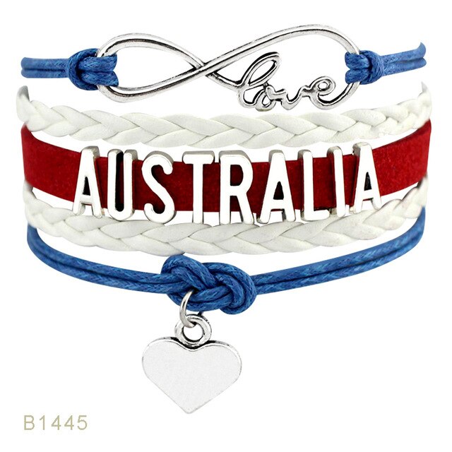 Country Puerto Rico Boricua Germany Scotland Australia England Mexico Colombia United States America Bracelets for Women