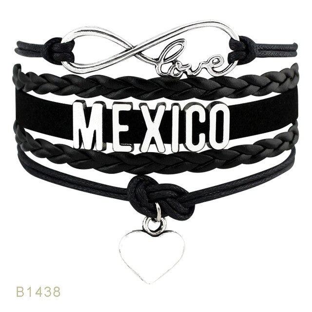 Country Puerto Rico Boricua Germany Scotland Australia England Mexico Colombia United States America Bracelets for Women