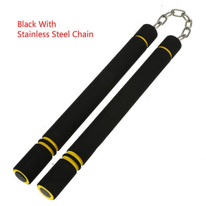 for Beginners Black yellow Durable nunchakus Martial Arts Nunchakus Weapon Foam Metal Chain Safe Sponge Nunchucks