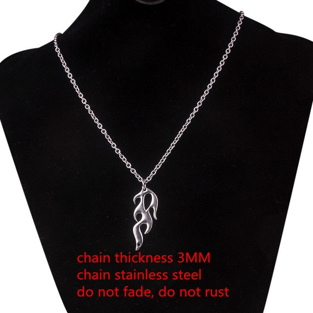 stainless steel chain 3mm trendy angel Play rabbit head tiger unicorn Necklace women unisex jewelry new punk flame necklaces men