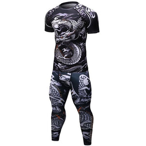Brand New Men Tracksuit Sports Suit Gym Fitness Compression Clothes Running Jogging Sport Wear Exercise Workout Rashguard Tights