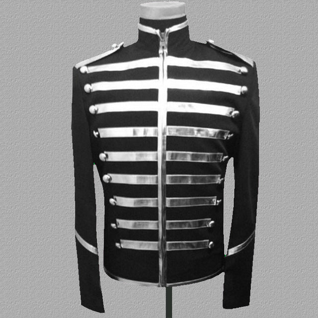 PYJTRL Tide Blazer Men Mandarin Collar Gold Silver Stage Suit Jacket Party Dress Singers Clothing