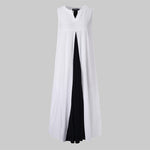 Plus Size ZANZEA Summer Cotton Linen Dress Women Sleeveless Pacthwork Sundress Kaftan Vintage Long Vestido Robe Femme Dresses
