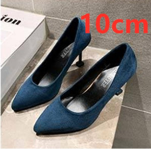 Cresfimix talon femme ladies casual office comfortable high heel shoes women fashion sweet blue heels classic sexy autumn pumps