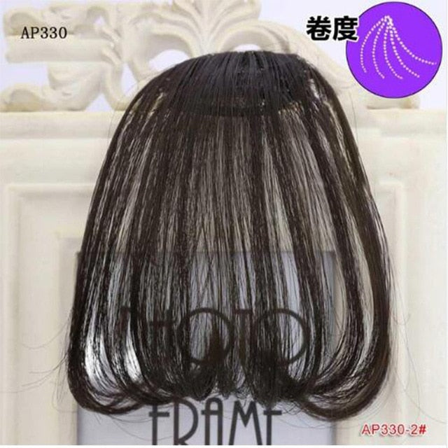 LVHAN air bangs pure bangs hair extension synthetic wig natural black light brown dark brown black high temperature fiber