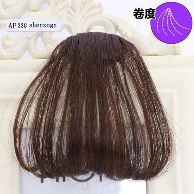 LVHAN air bangs pure bangs hair extension synthetic wig natural black light brown dark brown black high temperature fiber
